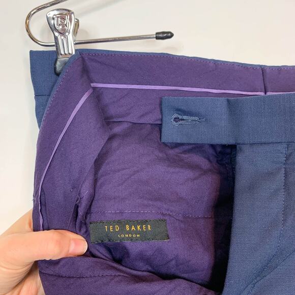 MENS TED BAKER LONDON Jefferson flat front pants navy nautical preppy 2578 - Picture 8 of 9